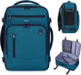 ECOHUB 17″ Small Journey Backpack, United Airways Private Merchandise Bag 17x10x9 with 16 Pockets, Water Resistant Rucksacks Match 15.6″ Laptop computer, AirTag Pocket, Light-weight Informal Daypack, 25L, Blue Inexperienced