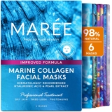 MAREE Collagen Facial Masks with Hyaluronic Acid – Hydrating Face Masks Skincare – Mascarillas Faciales For Ladies Pores and skin Care – Multicolor, 6 Rely