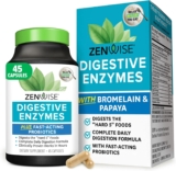 Zenwise Well being Digestive Enzymes and Bromelain for Intestine Well being – Probiotic Multi Enzymes with Prebiotics and Probiotics for Girls and Males for Digestive Well being and Bloating Aid for Digestion – 45 CT