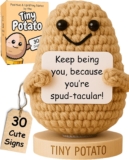 Tiny Potato – Optimistic Crochet with 30 Swappable Affirmation Playing cards | Small Presents for Ladies, Teen Ladies, BFF for Birthday, Psychological Well being, Friendship, Emotional Help Optimistic Crochet Animals