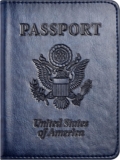 Passport and Vaccine Card Holder Combo, Passport Holder with Vaccine Card Slot, Passport Pockets, Passport Cowl, Passport Case, Passport Holder for Ladies and Males(AB-Darkish blue)