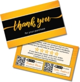 Thank You For Your Buy Playing cards (2″ x 3.5″) Bundle Inserts with Suggestions Request For Amazon Sellers – Small Enterprise On-line Retailer (Orange & Black, 100 Playing cards)