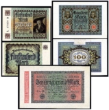 1920 No Mint Mark AMAZON SPECIAL! 3 MOST POPULAR ANTIQUE GERMAN BANKNOTES IN EXCELLENT CONDITION @ $10.99! READ HISTORY 100 Marks, 5000 Marks, 20,000 Marks Vendor Minimal VF (Very High-quality) to XF-AU (Additional High-quality -About Uncirculated)