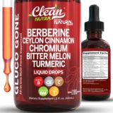Clear Nutra Berberine with Ceylon Cinnamon Complement Liquid Drops + Bitter Melon Extract, Glucomannan, Gymnema, Chromium, Turmeric, Natural Panax Ginseng, Moringa GLP-1 Help