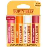 Burt’s Bees Lip Balm – Pink Grapefruit, Mango, Coconut & Pear, and Pomegranate Pack, Lip Moisturizer With Beeswax, Tint-Free, Pure Origin Conditioning Therapy, 4 Tubes, 0.15 oz.