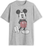 Disney Mens Full Measurement Mickey Mouse Distressed Look T-Shirt