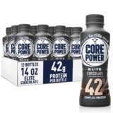 Core Energy Elite Excessive Protein Shake, Chocolate, 42g Bottle, 14oz, 12 Pack