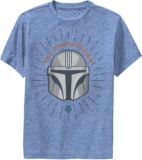 STAR WARS Boy’s The Mandalorian Helmet Cartoon Efficiency Tee