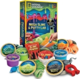 NATIONAL GEOGRAPHIC Mega Slime Package & Putty Lab – 4 Kinds of Slime Plus 4 Varieties Together with Magnetic Putty, Slime Package for Boys and Women, Sensory Toy & Science Package (Amazon Unique)