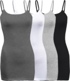 ShezPretty 4 Pack – Girls’s Fundamental Cami with Adjustable Spaghetti Straps Tank Prime
