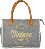 KPL Sel De Mer Upcycled Canvas and leather-based Hand Bag Cowhide Tote Bag buying bag keep on leather-based bag