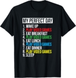 My Good Day” Black Basic Match Gamer T-Shirt, Crew Neck, Brief Sleeve, Polyester & Cotton